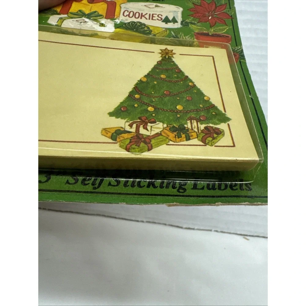 Vintage Conimar Holiday Labels Xmas Tree NOS Self sticking 24 2